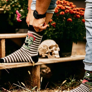 Who doesn't need spooky scary socks for HALLOWEEN??  Add some fun to your outfit with our spooky socks.  These fun & funny socks will put the spring back in your step & a smile on your face when you put them on. Whether you like no show, ankle, knee-highs or crew, we definitely know you'll love these!!  With or without a costume, everyone needs spooky socks!!!I mean, who doesn't LOVE socks??  And really, if they don't, are they really our people?? LOL 