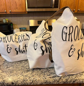NEW Funny 'Groceries & Shit' tote bag 100% Cotton