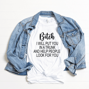 Funny sassy smart-ass B**ch blue/Navy & white unisex t-shirt. Short sleeves, soft as ever. You will stand out in the crowd, Be crazy, be sassy, be smart-assy!! And get one for your friends that are just like you, you know who they are!!

Bella canvas TTS  Cotton

