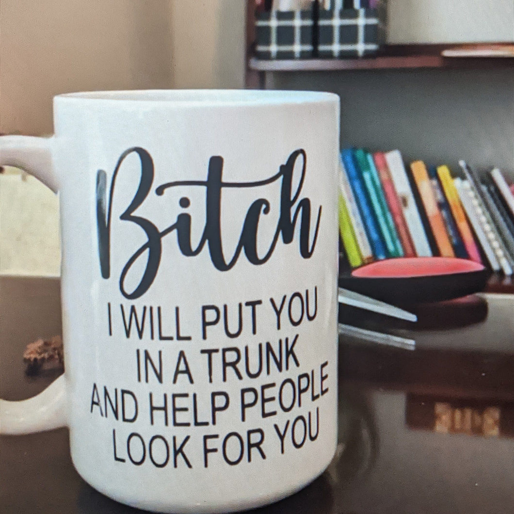 Funny sarcastic sassy smart-ass Bitch coffee/tea mug. Be crazy, be sassy, be smart-assy!! And get one for your friends that are just like you, you know who they are!!  It's a great gag gift for anyone with a sense of humor.   Not dishwasher safe.  Hand wash only.  15 oz white ceramic mug   