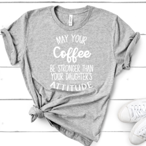 For the days when your patience is stretched to the max, let a little humor lighten the mood. Mothers & fathers of daughters from little to big will get a laugh when they see this quirky tee.  Just remember where she gets that attitude!! LOL  Bella Canvas (when available) 100% airlume combed and ringspun cotton  Unisex, TTS 