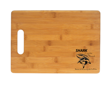Load image into Gallery viewer, Funny &quot;SHARK-COOCHIE&quot; board &#39;Charcuterie board&#39; cheese &amp; meat board Laser engraved